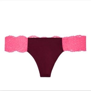 New Victoria’s Secret PINK Super Soft Lace Thong - XSmall